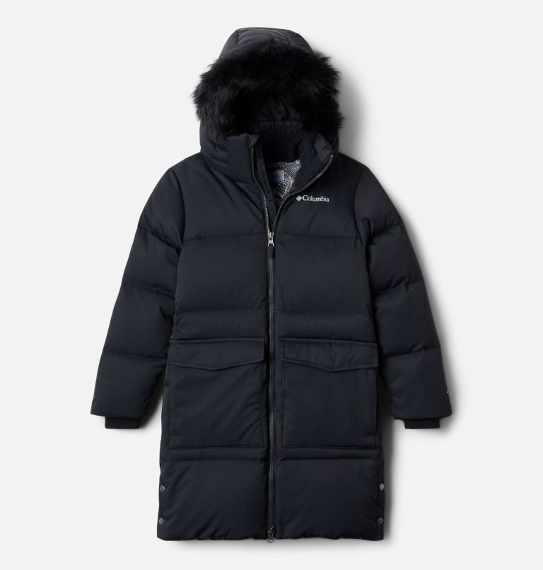 Kids\' Columbia Rockfall Mid Down Jackets Black | CA-A65A4