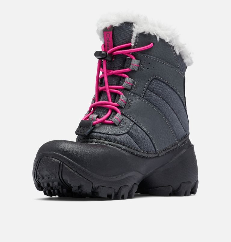 Kids' Columbia Rope Tow Waterproof Faux-Fur Trim Boots Dark Grey | CA-S3C68