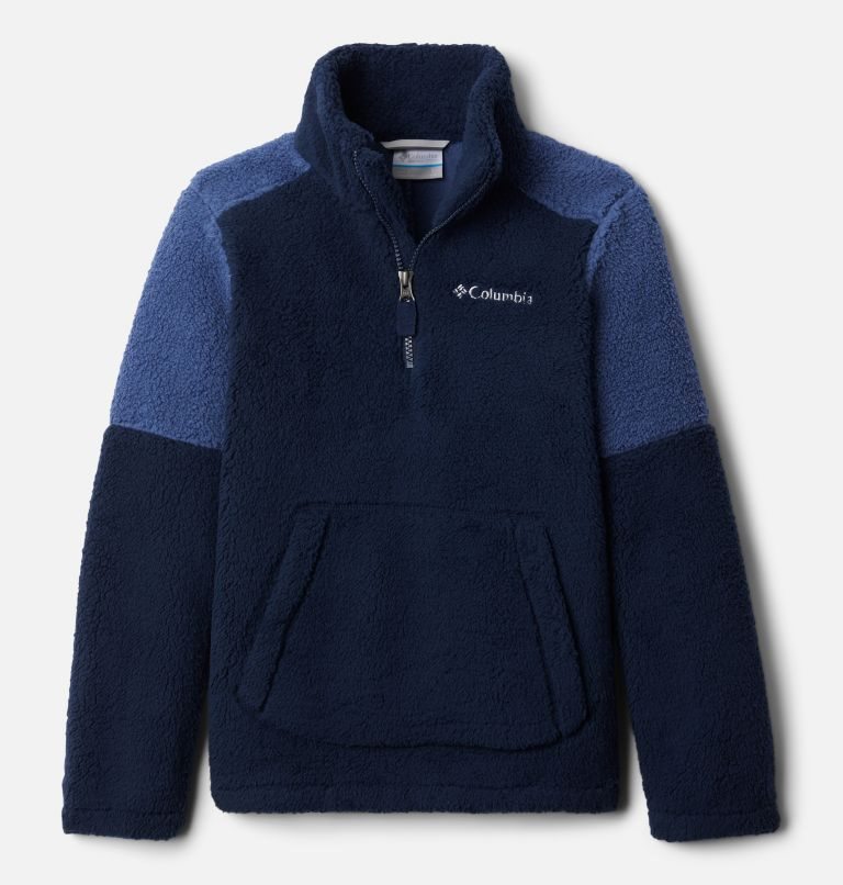 Kids\' Columbia Rugged Ridge III Half Zip Sherpa Sweatshirts Navy | CA-A3648