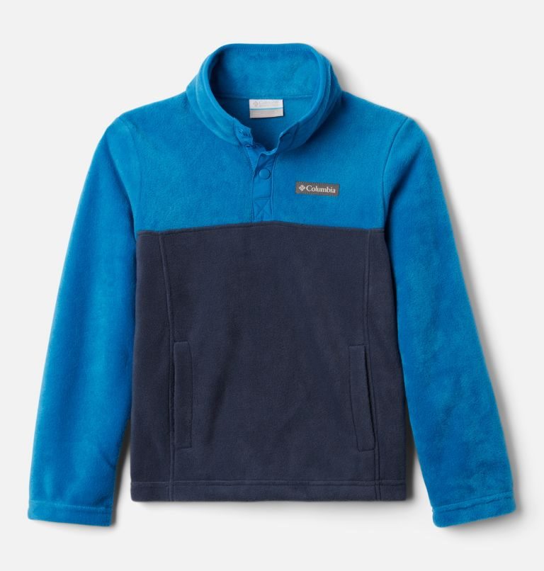 Kids\' Columbia Steens Mountain 1/4 Snap Fleece Sweatshirts Navy | CA-J4A15