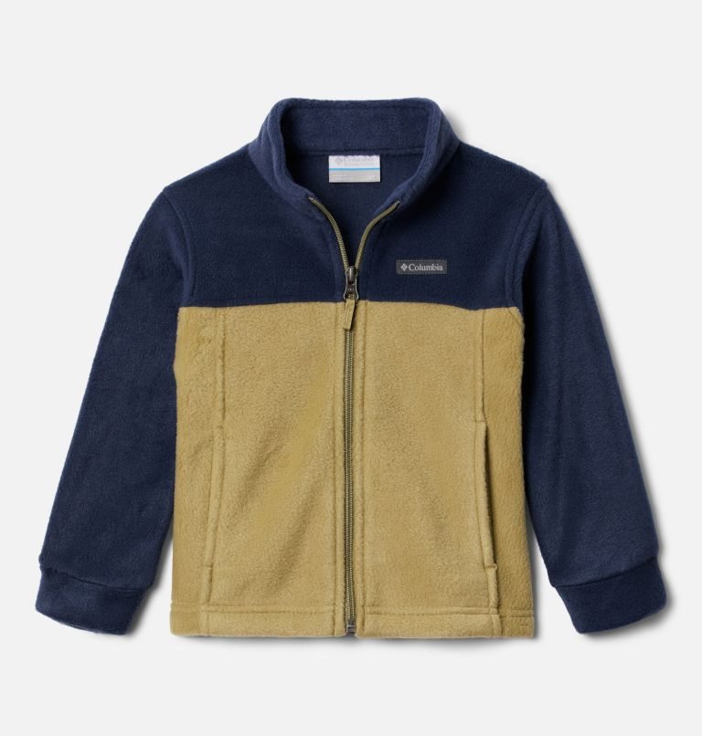 Kids\' Columbia Steens Mountain II Fleece Jackets Navy / Olive | CA-C1L64