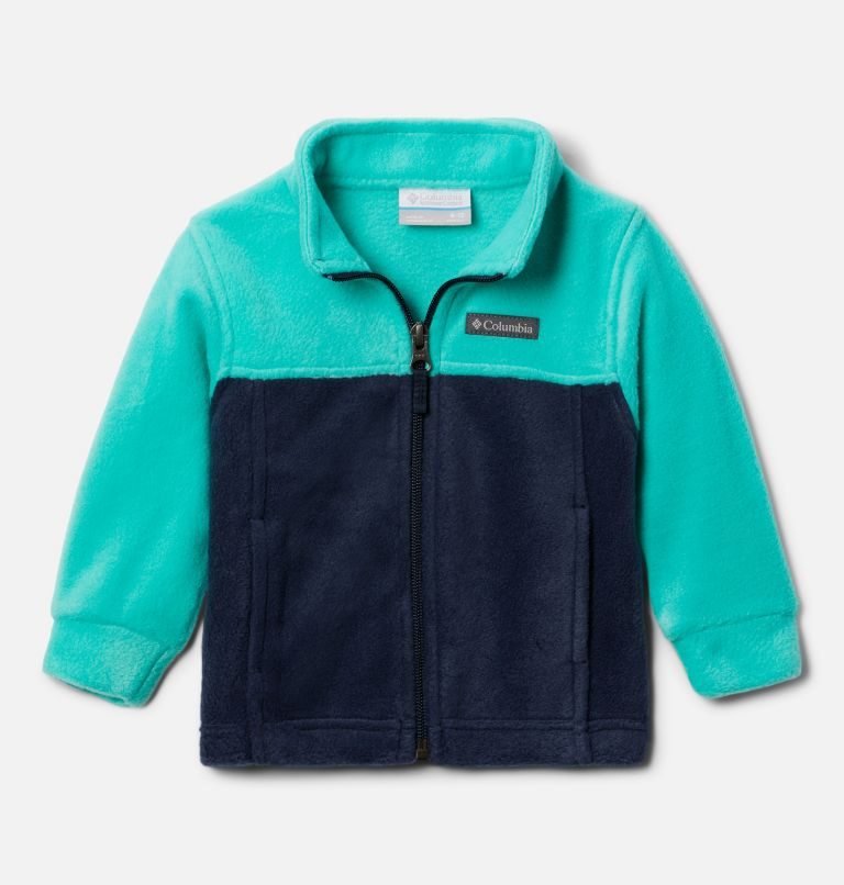 Kids\' Columbia Steens Mountain II Fleece Jackets Turquoise / Navy | CA-G8L61