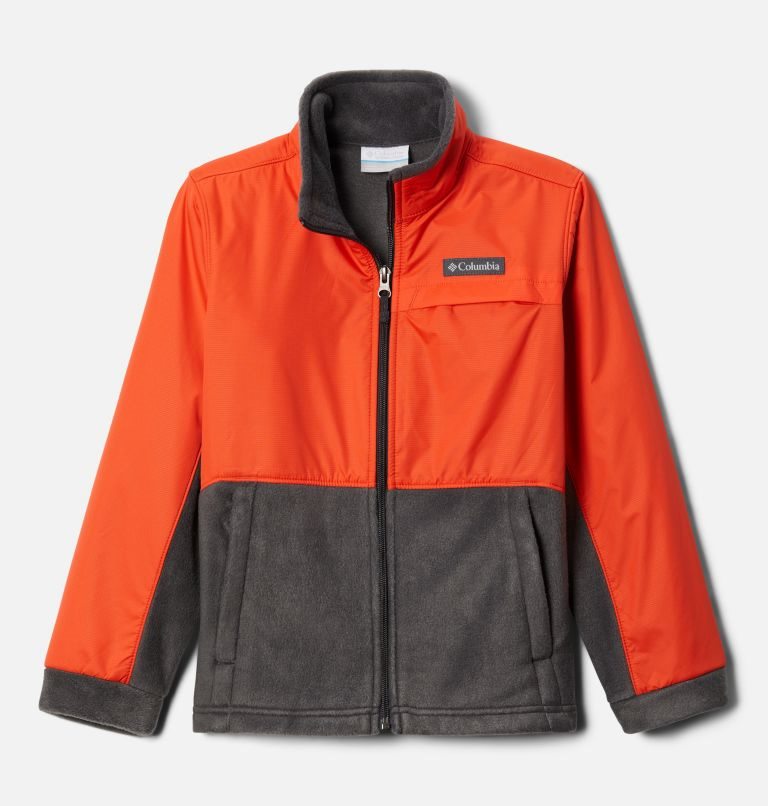 Kids\' Columbia Steens Mountain Overlay Fleece Jackets Orange / Dark Grey | CA-M163L