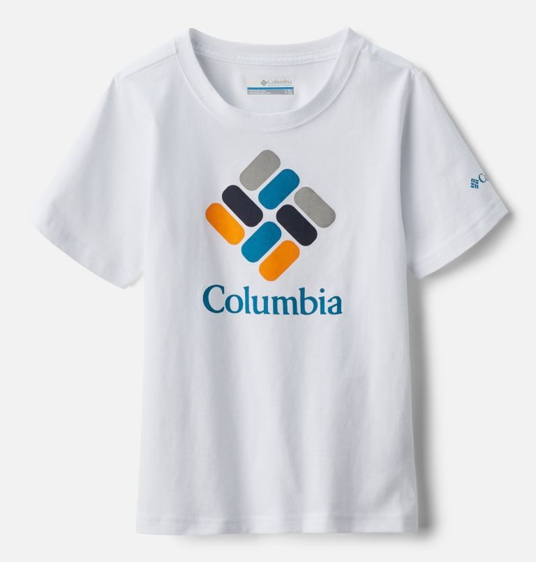Kids\' Columbia Valley Creek Short Sleeve Graphic T Shirts White | CA-I86C4