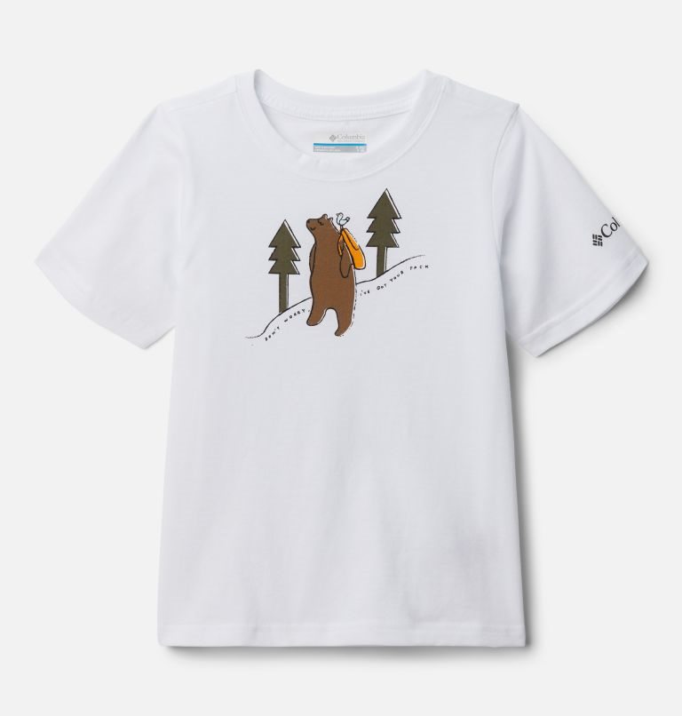Kids\' Columbia Valley Creek Short Sleeve Graphic T Shirts White | CA-K4C16