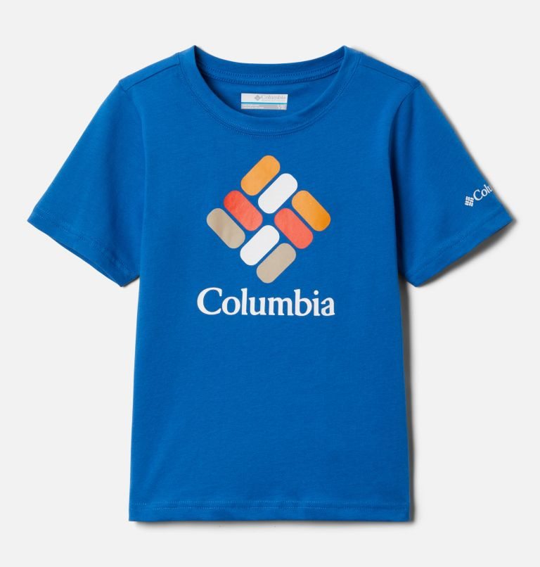 Kids\' Columbia Valley Creek Short Sleeve Graphic T Shirts Blue | CA-L534A