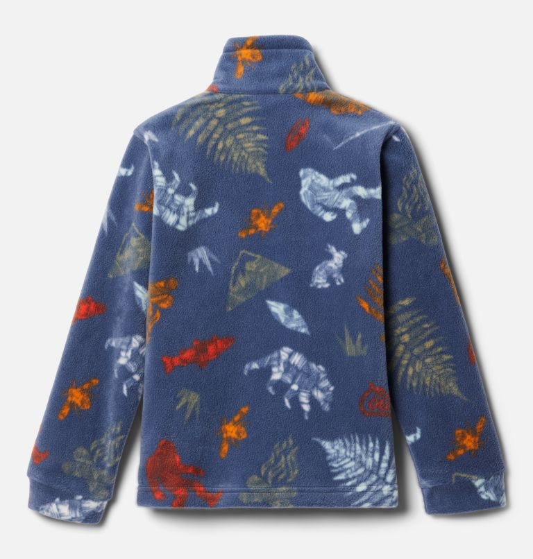 Kids' Columbia Zing III Printed Fleece Jackets Navy | CA-L6L05