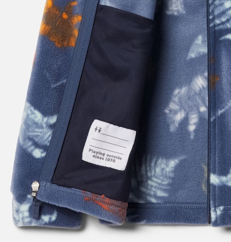 Kids' Columbia Zing III Printed Fleece Jackets Navy | CA-L6L05