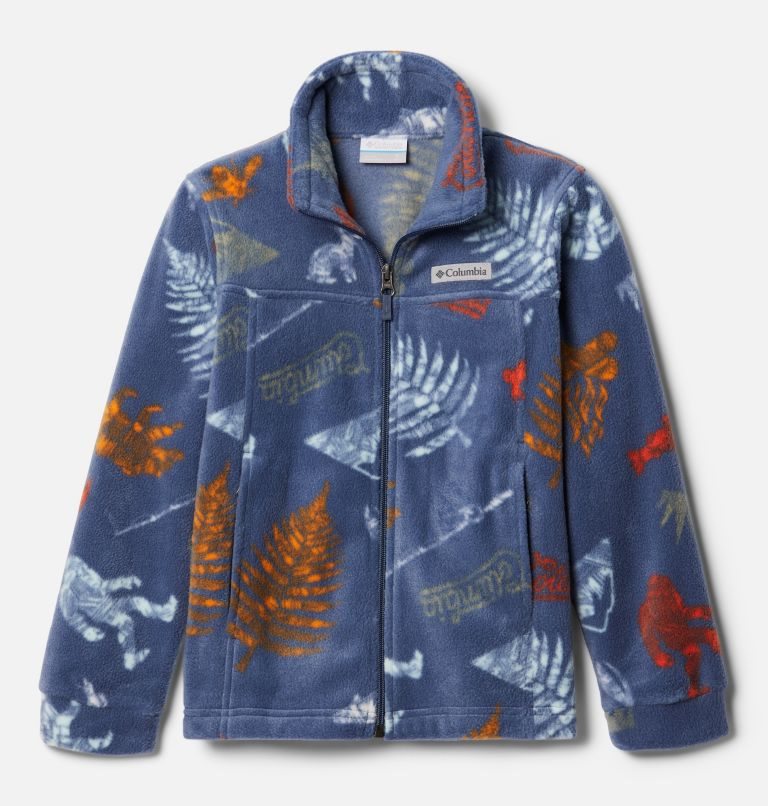 Kids\' Columbia Zing III Printed Fleece Jackets Navy | CA-L6L05