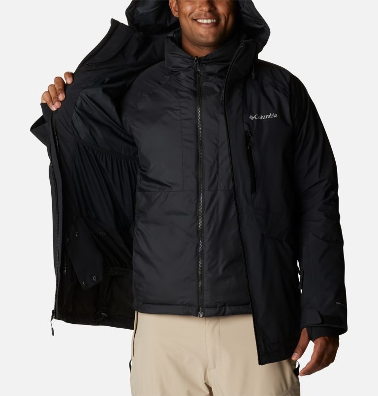 Men's Columbia Aerial Ascender Omni-Heat Infinity Interchange Insulated Jackets Black | CA-W4L1A