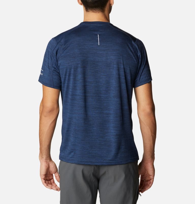 Men's Columbia Alpine Chill Zero Graphic Short Sleeve T Shirts Navy | CA-EL513