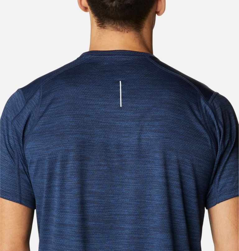 Men's Columbia Alpine Chill Zero Graphic Short Sleeve T Shirts Navy | CA-EL513