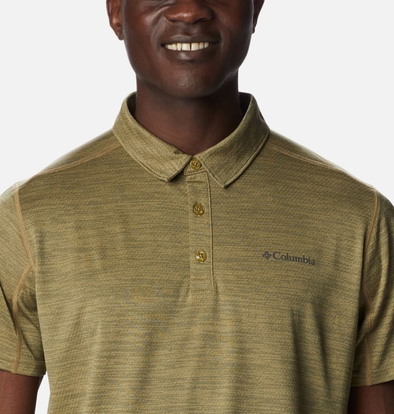 Men's Columbia Alpine Chill Zero Polo Shirts Olive | CA-A15L3