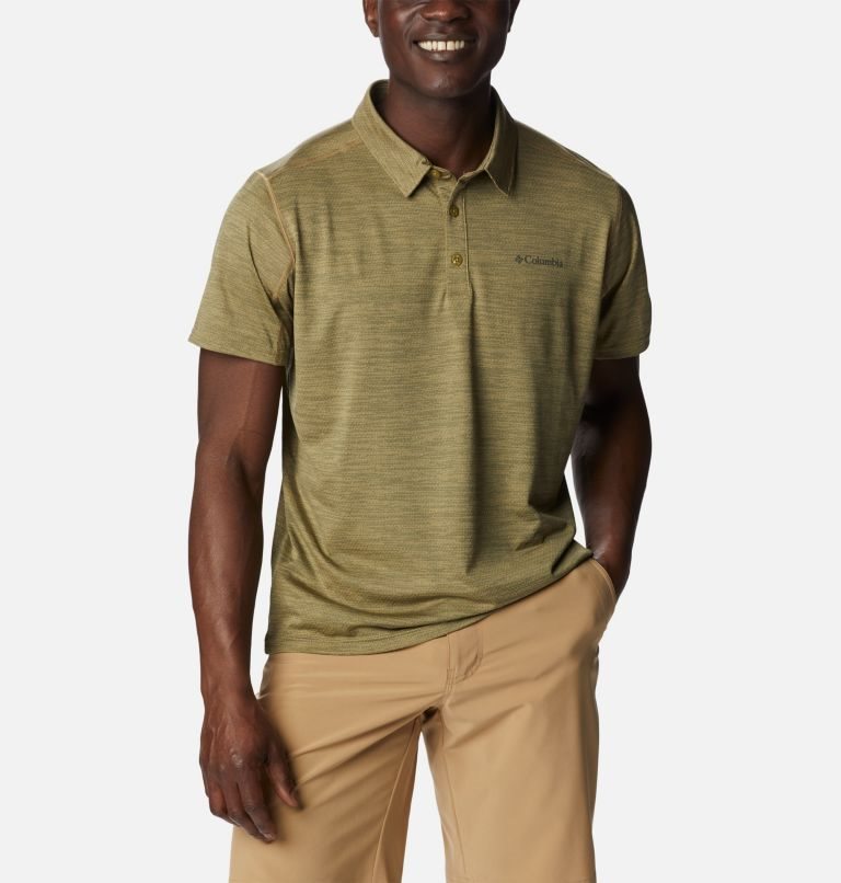 Men\'s Columbia Alpine Chill Zero Polo Shirts Olive | CA-A15L3
