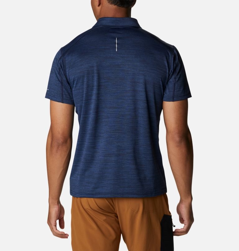 Men's Columbia Alpine Chill Zero Polo Shirts Navy | CA-XC36A