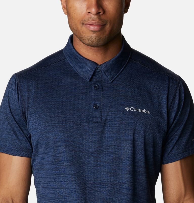 Men's Columbia Alpine Chill Zero Polo Shirts Navy | CA-XC36A