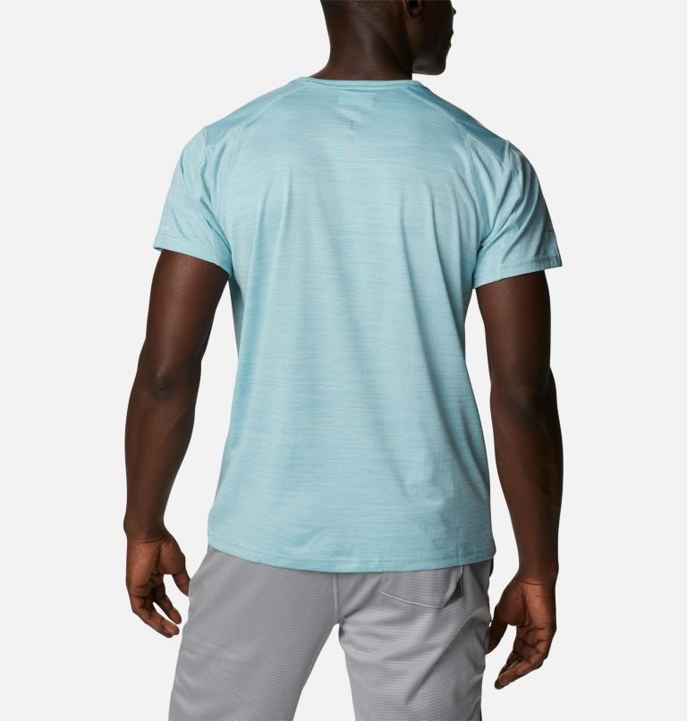 Men's Columbia Alpine Chill Zero Short Sleeve Crew T Shirts Turquoise | CA-E4L65