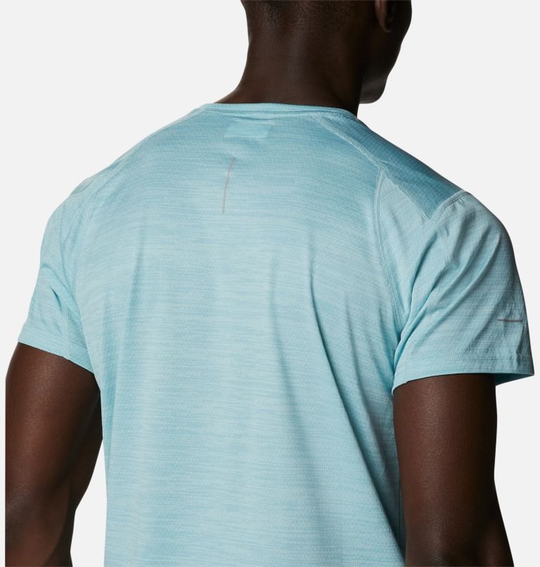 Men's Columbia Alpine Chill Zero Short Sleeve Crew T Shirts Turquoise | CA-E4L65