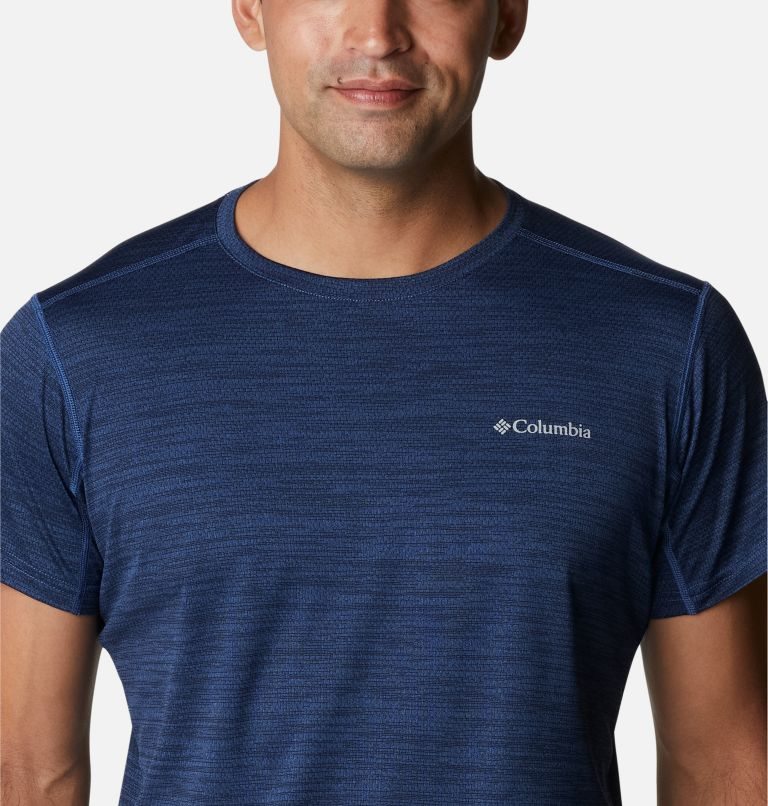 Men's Columbia Alpine Chill Zero Short Sleeve Crew T Shirts Navy | CA-F0L16