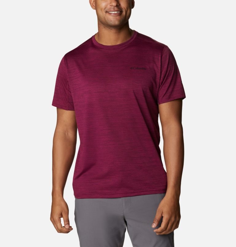 Men\'s Columbia Alpine Chill Zero Short Sleeve Crew T Shirts Red | CA-MA4L5