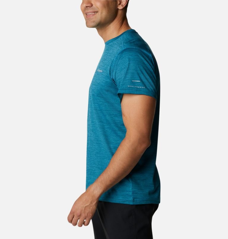 Men's Columbia Alpine Chill Zero Short Sleeve Crew T Shirts Turquoise | CA-O0831