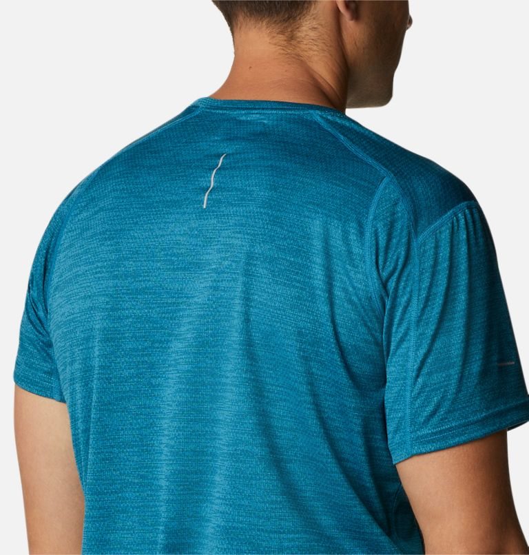 Men's Columbia Alpine Chill Zero Short Sleeve Crew T Shirts Turquoise | CA-O0831