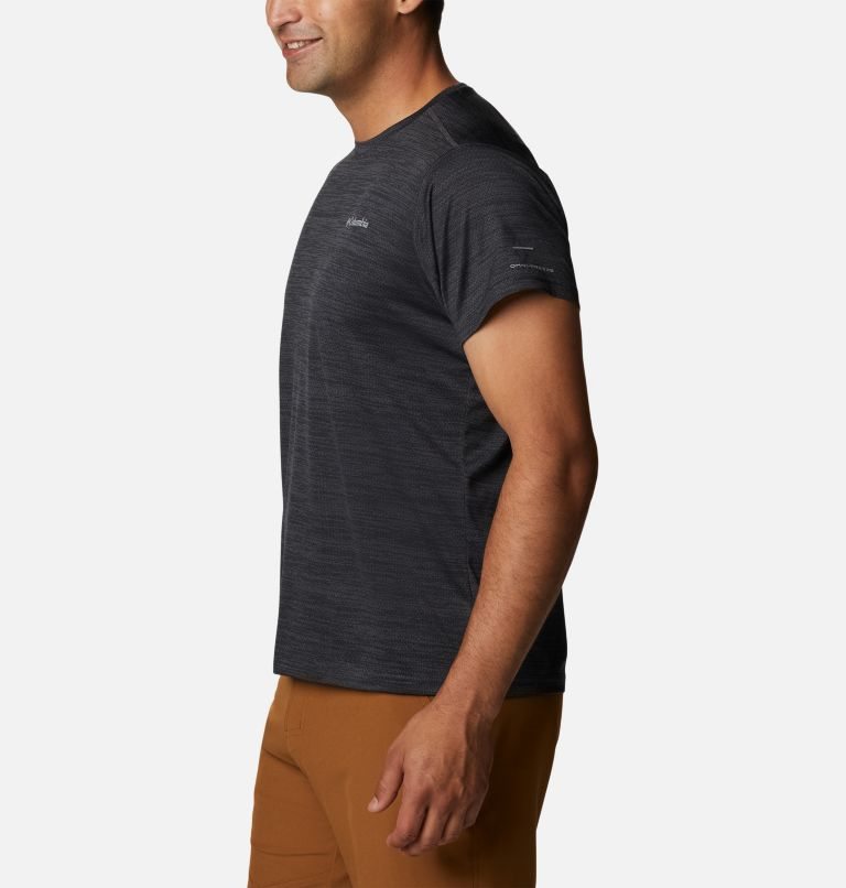 Men's Columbia Alpine Chill Zero Short Sleeve Crew T Shirts Black | CA-Y15L0
