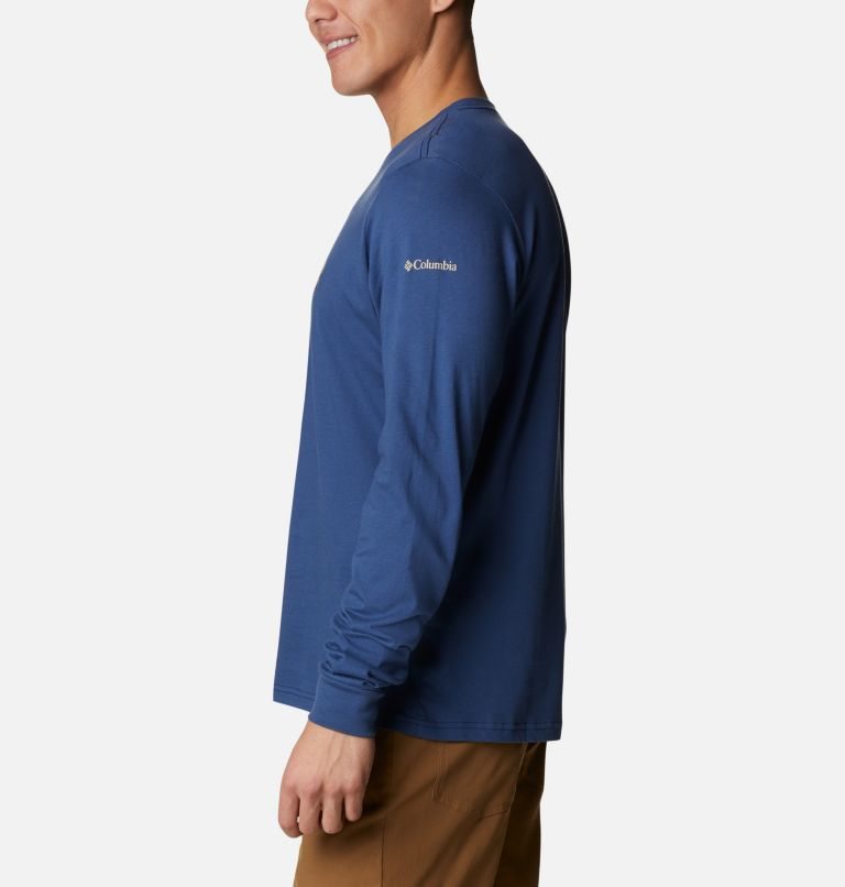 Men's Columbia Apres Lifestyle Long Sleeve Graphic Sweatshirts Navy | CA-SA10C