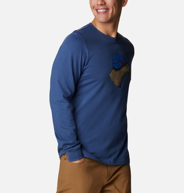 Men's Columbia Apres Lifestyle Long Sleeve Graphic Sweatshirts Navy | CA-SA10C