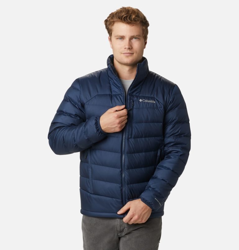 Men's Columbia Autumn Park Down Jackets Navy | CA-G5041