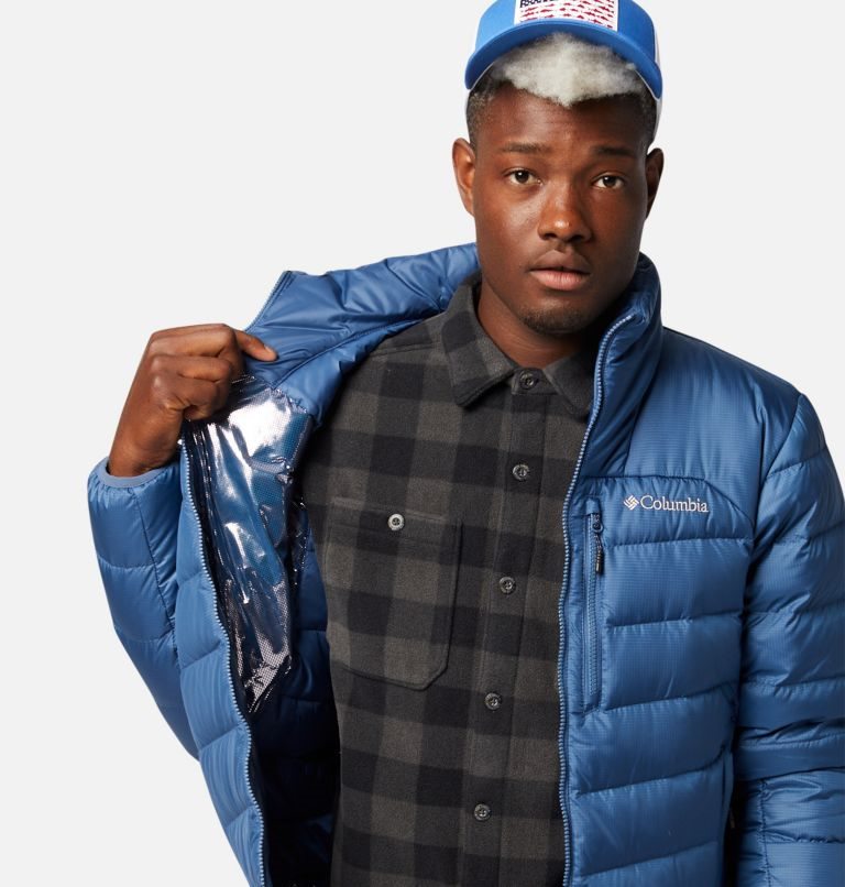 Men's Columbia Autumn Park Down Jackets Blue | CA-N0L83