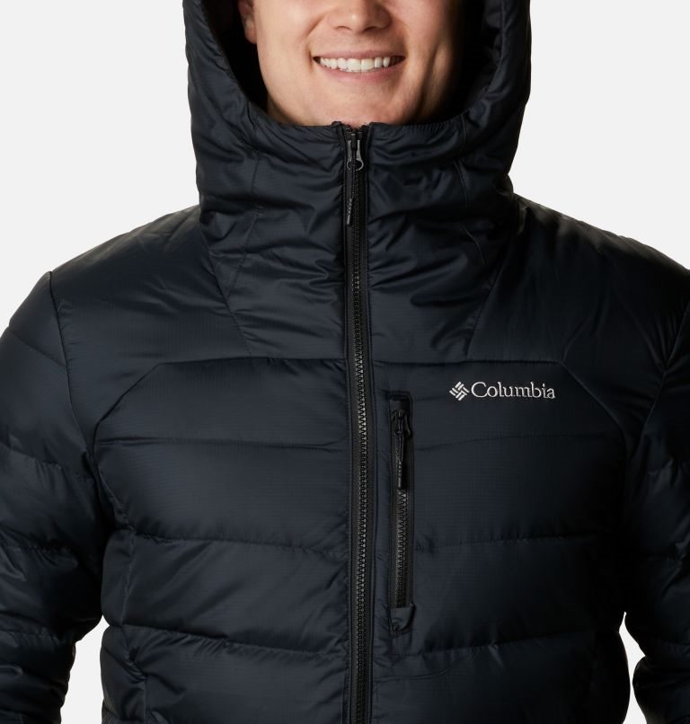 Men's Columbia Autumn Park Hooded Down Jackets Black | CA-X1386