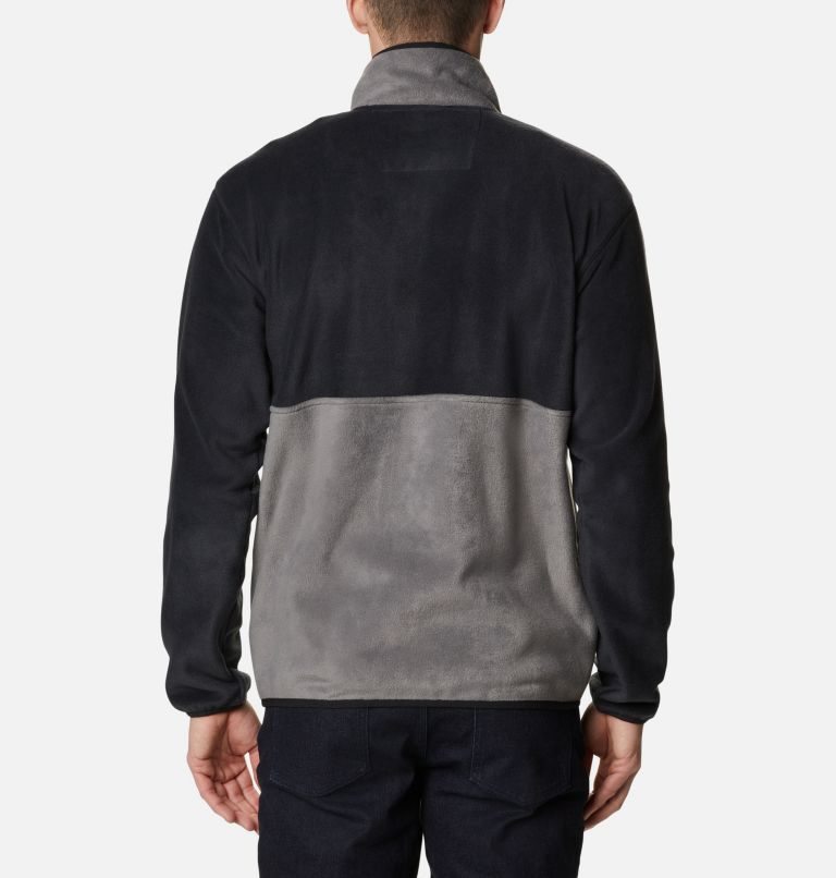 Men's Columbia Back Bowl Full Zip Fleece Jackets Black / Grey | CA-K6LA0