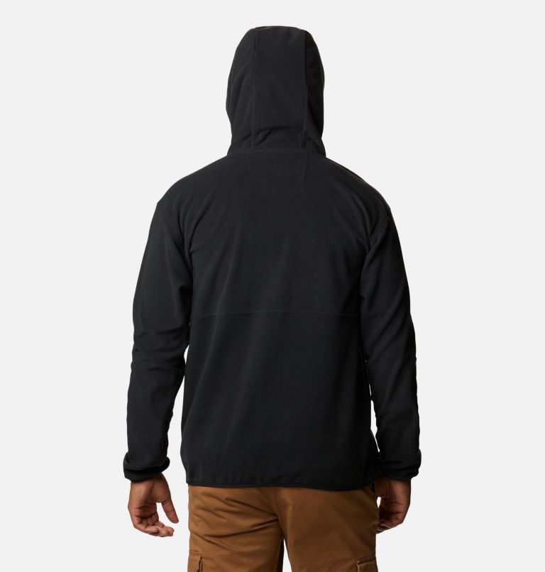 Men's Columbia Back Bowl Lite Half Zip Fleece Hoodie Black | CA-S418L