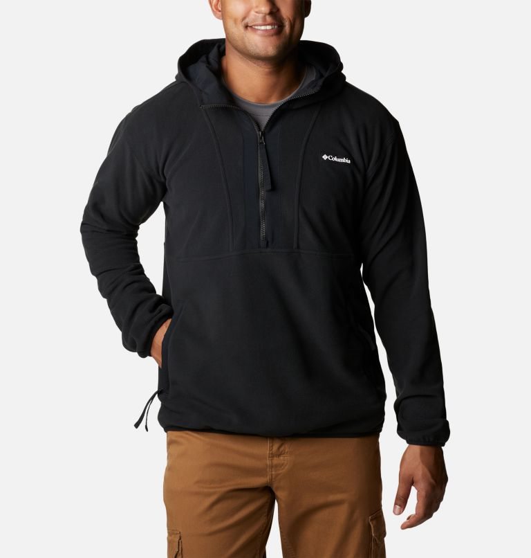 Men\'s Columbia Back Bowl Lite Half Zip Fleece Hoodie Black | CA-S418L