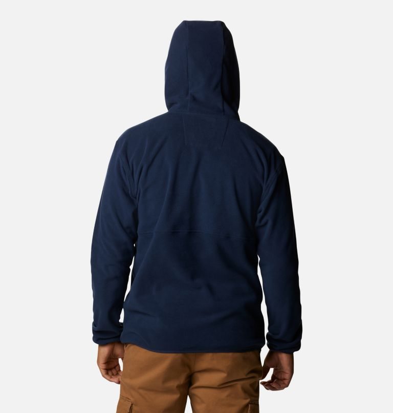 Men's Columbia Back Bowl Lite Half Zip Fleece Hoodie Navy | CA-V5416