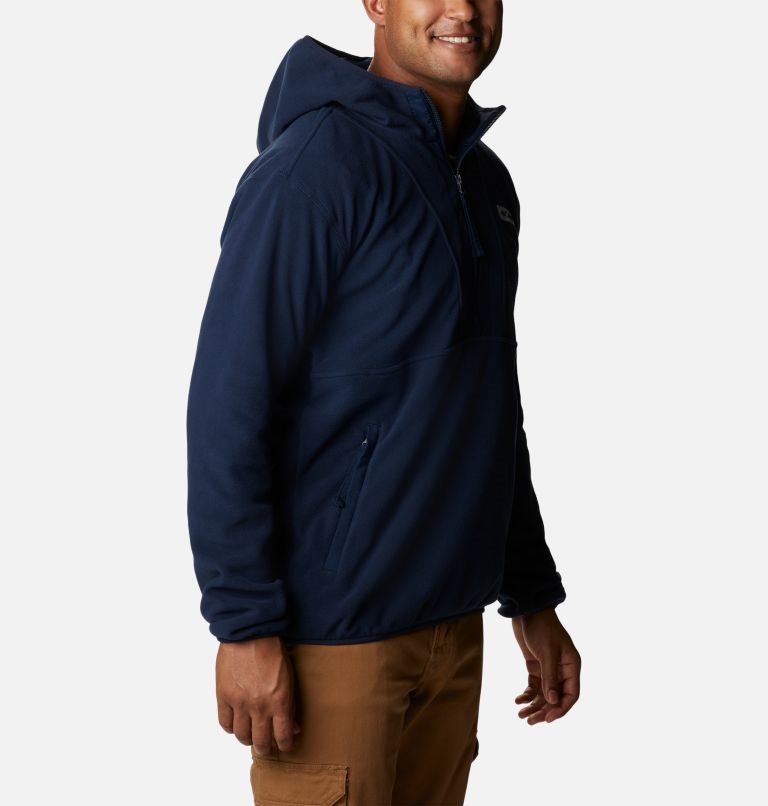 Men's Columbia Back Bowl Lite Half Zip Fleece Hoodie Navy | CA-V5416
