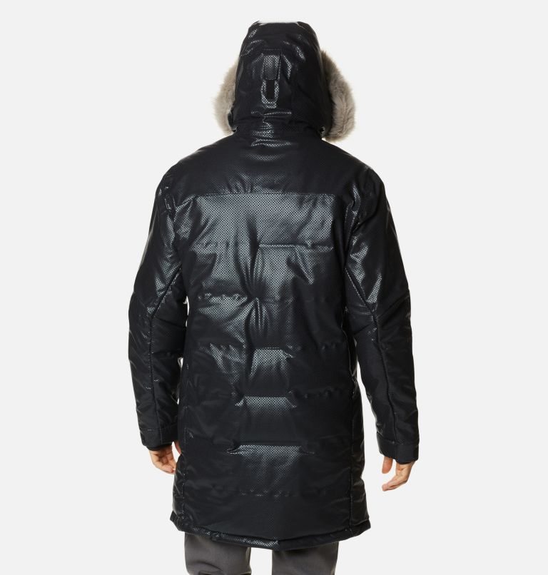 Men's Columbia Barrett Spur II Black Dot Down Jackets Black | CA-JAC36