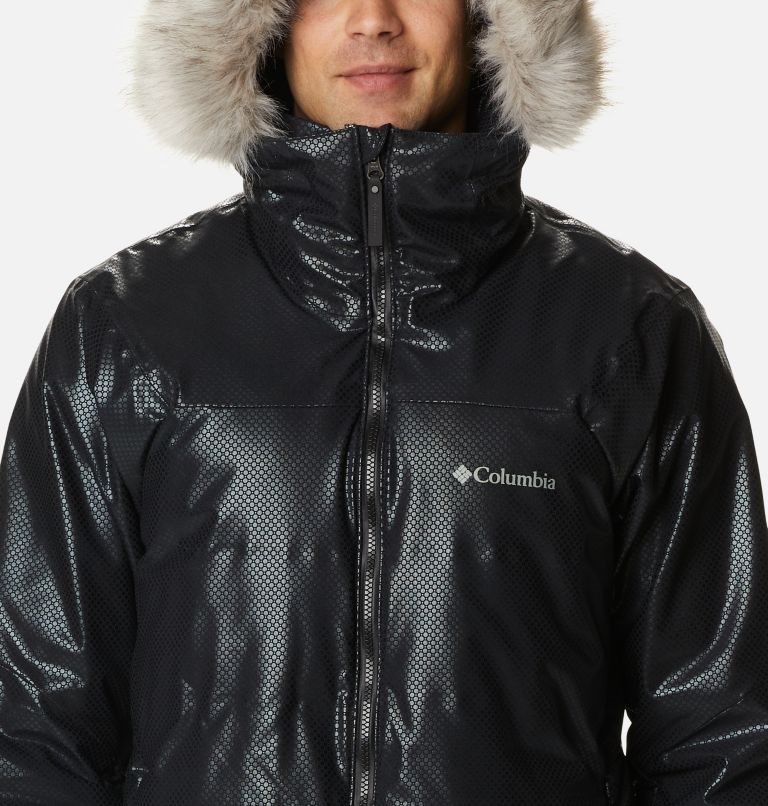 Men's Columbia Barrett Spur II Black Dot Down Jackets Black | CA-JAC36