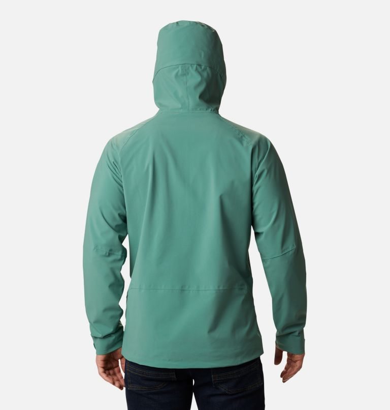 Men's Columbia Beacon Trail Rain Jackets Green | CA-Q3CL4