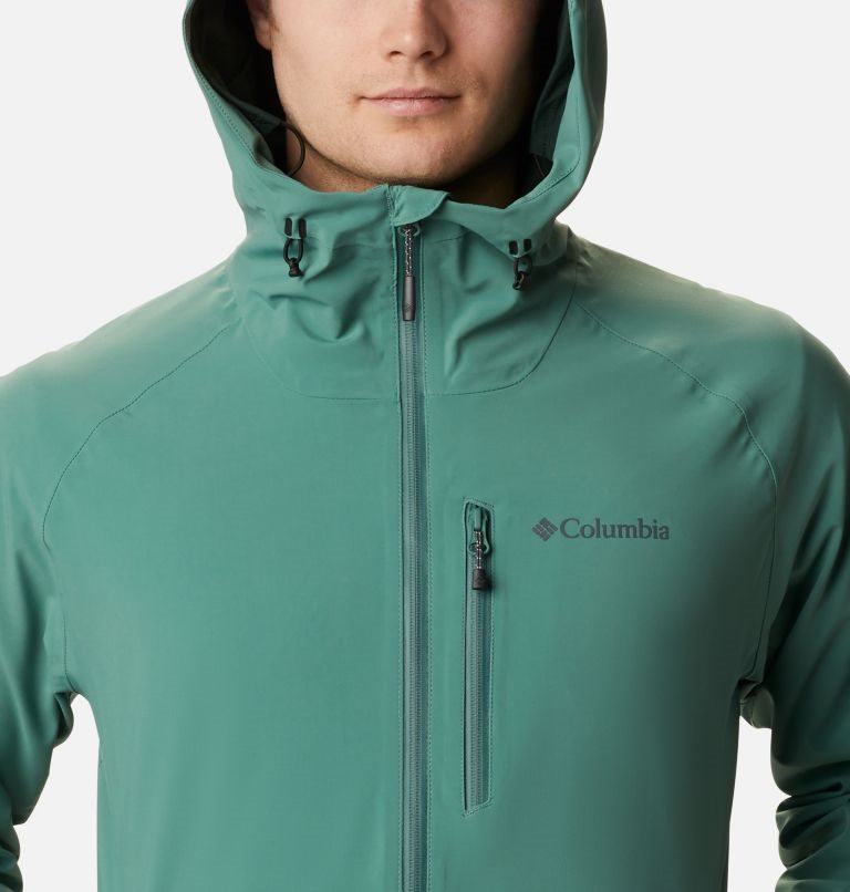 Men's Columbia Beacon Trail Rain Jackets Green | CA-Q3CL4