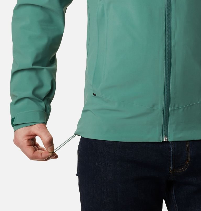 Men's Columbia Beacon Trail Rain Jackets Green | CA-Q3CL4