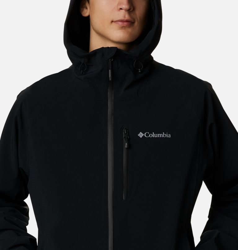 Men's Columbia Beacon Trail Rain Jackets Black | CA-V041C