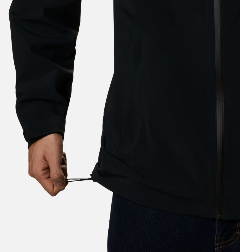 Men's Columbia Beacon Trail Rain Jackets Black | CA-V041C