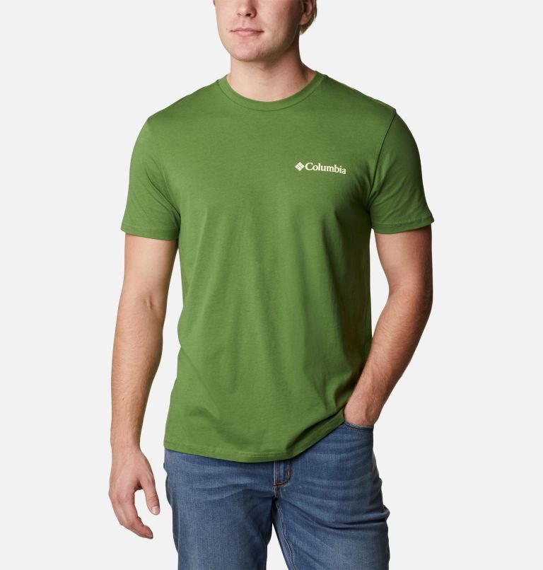 Men's Columbia Bear Graphic T Shirts Green | CA-YC643