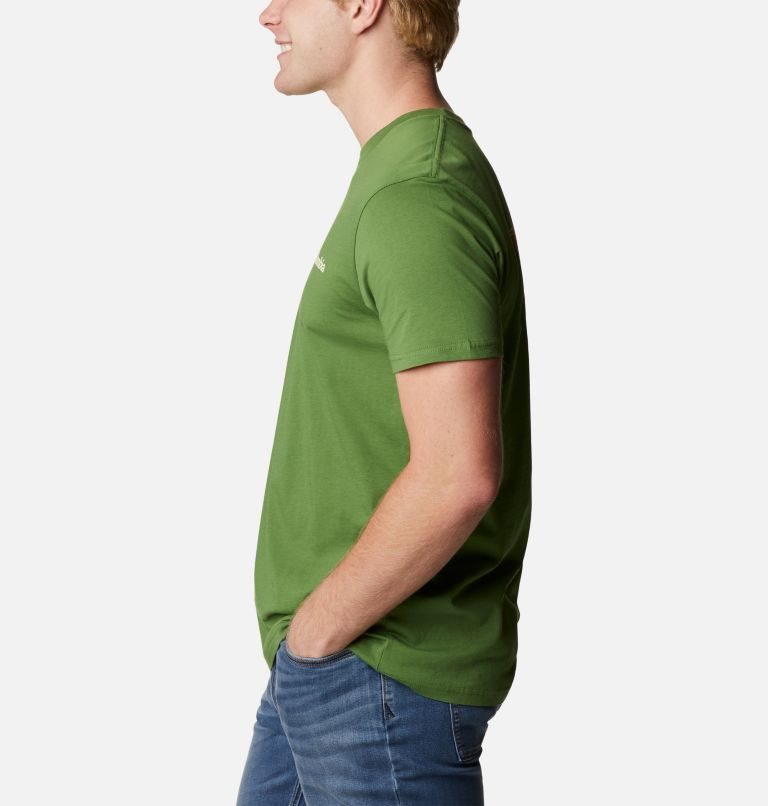 Men's Columbia Bear Graphic T Shirts Green | CA-YC643