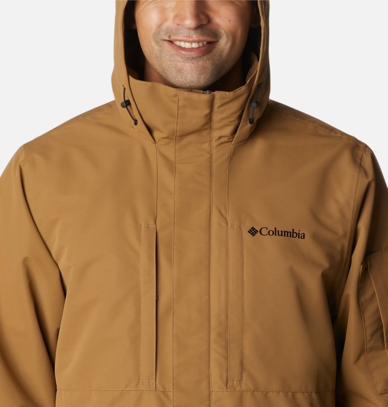 Men's Columbia Big Spring Rain Jackets Brown | CA-Q35A8