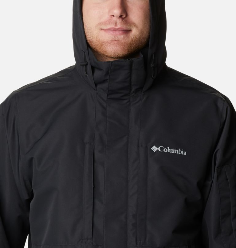 Men's Columbia Big Spring Rain Jackets Black | CA-U5403