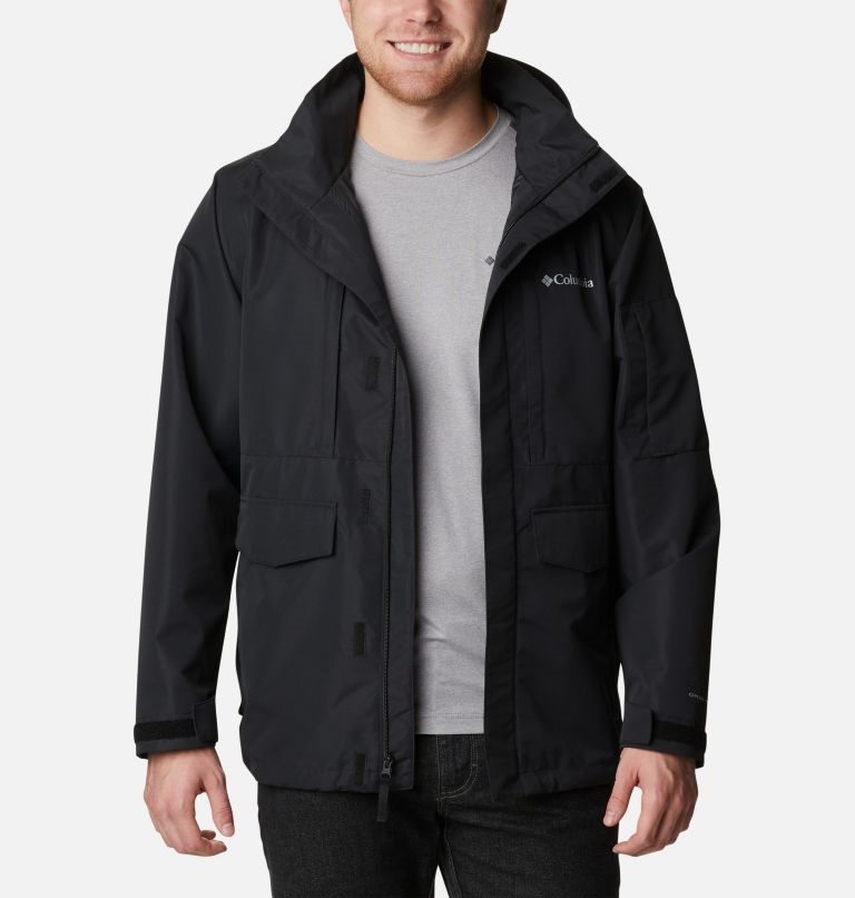 Men\'s Columbia Big Spring Rain Jackets Black | CA-U5403