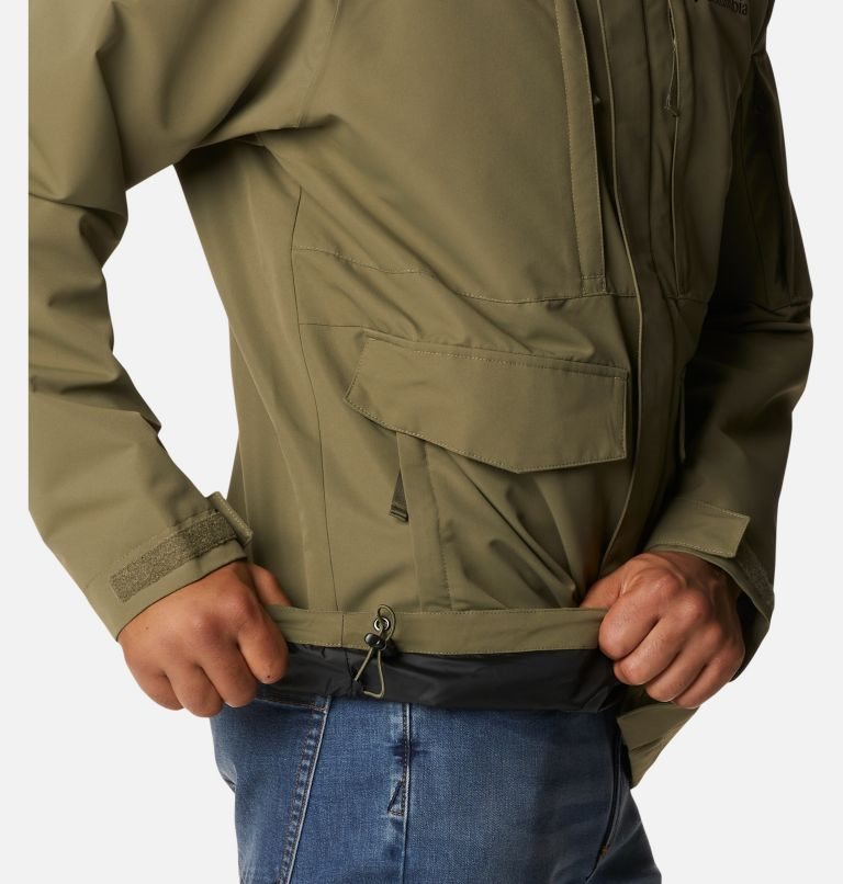 Men's Columbia Big Spring Rain Jackets Olive | CA-C0L63